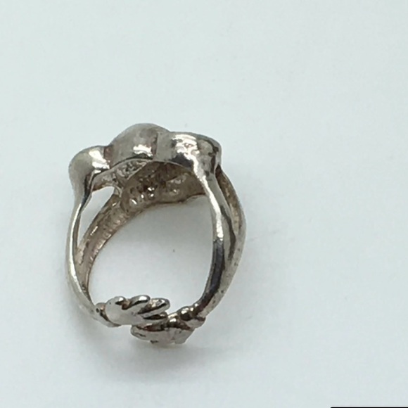 Mickey Mouse Sterling Silver Ring Mickey Mouse Head And Hands Size 6 - Picture 3 of 4